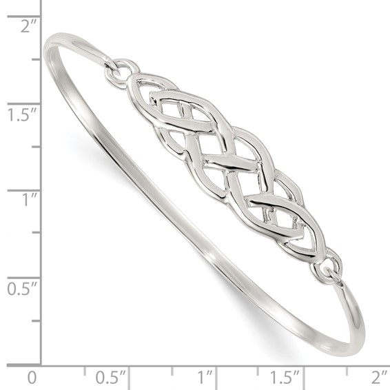 Sterling Silver Polished Celtic Knot Bangle