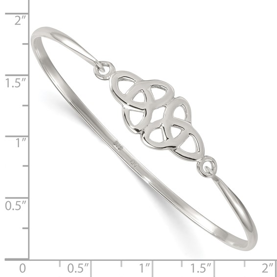 Sterling Silver Polished Double Trinity Knot Bangle
