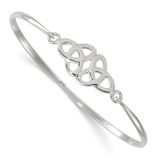 Sterling Silver Polished Double Trinity Knot Bangle