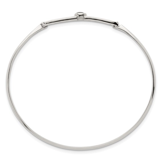 Sterling Silver Polished Fancy CZ Bangle