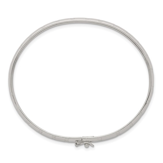 Sterling Silver Diamond-cut Flexible Bangle