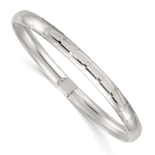 Sterling Silver Diamond-cut Flexible Bangle