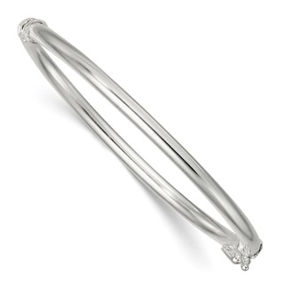 Sterling Silver Polished 3.00mm Hinged Baby Bangle