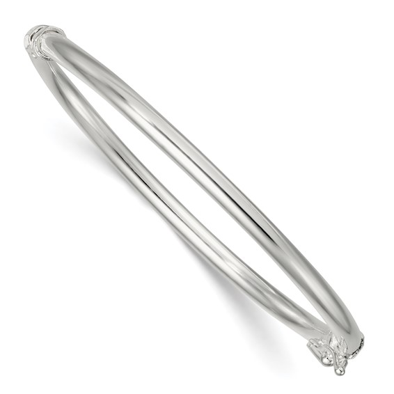 Sterling Silver Polished 3.00mm Hinged Baby Bangle