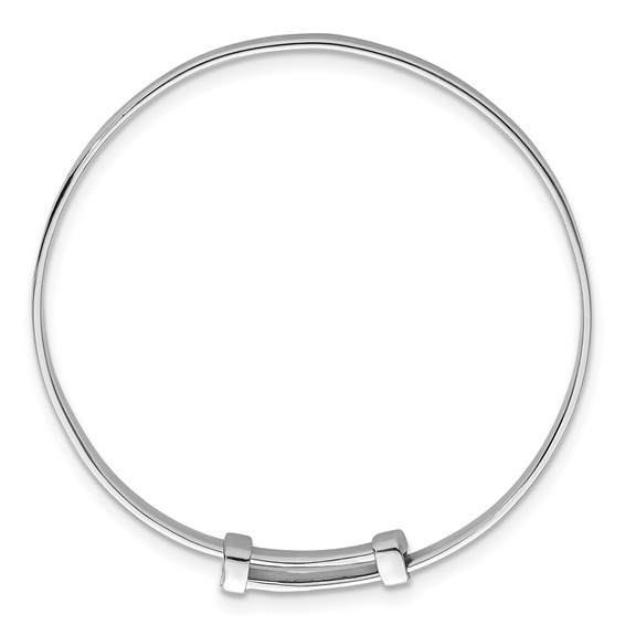 Sterling Silver Rhodium-plated Polished Etched Heart Pattern Childrens Expandable Bangle