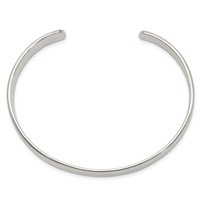 Sterling Silver Polished 9.75mm Cuff Bangle Bracelet view 2