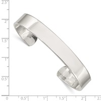 Sterling Silver Polished 9.75mm Cuff Bangle Bracelet view 3