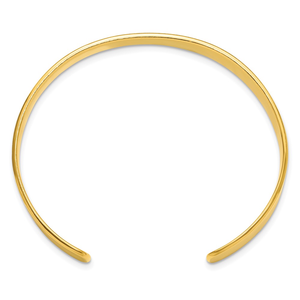 Sterling Silver Gold-tone 9.75mm Cuff Bangle Bracelet (QB179GP)