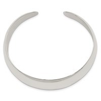 Sterling Silver Solid Polished 21mm Domed Cuff Bangle Bracelet view 2