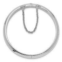Sterling Silver RH-plated Polished D C 5mm Hinged Baby Bangle Bracelet view 2