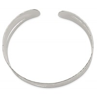 Sterling Silver Solid Polished Hammered Fancy 23mm Cuff Bangle Bracelet view 2