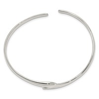 Sterling Silver Polished Fancy Wave Cuff Bangle Bracelet view 2