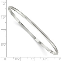 Sterling Silver Polished Solid 2.25mm Slip-on Bangle Bracelet view 3