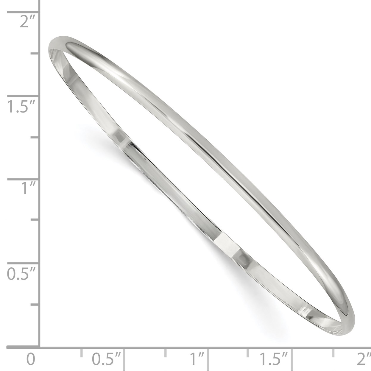 Sterling Silver 7 25in 2 25mm Solid Polished Plain Slip On Bracelet Sterling Silver 2 25mm Solid Polished Plain Slip On Bracelet Bangle