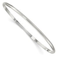 Sterling Silver Polished Solid 2.25mm Slip-on Bangle Bracelet view 1