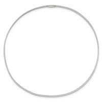 Sterling Silver Polished Solid 3mm Slip-on Bangle Bracelet view 2