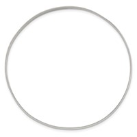 Sterling Silver Polished Solid 4mm Slip-on Bangle Bracelet view 2