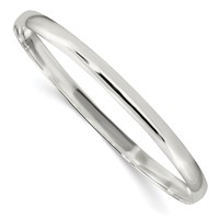 Sterling Silver Polished Solid 4.5mm Slip-on Bangle Bracelet view 1