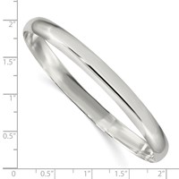 Sterling Silver Polished Solid 6.25mm Slip-on Bangle Bracelet view 3