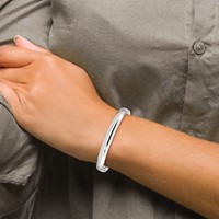 Sterling Silver Polished Solid 7mm Slip-on Bangle Bracelet view 4