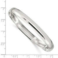 Sterling Silver Polished Solid 7mm Slip-on Bangle Bracelet view 3