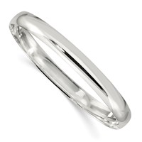 Sterling Silver Polished Solid 7mm Slip-on Bangle Bracelet view 1