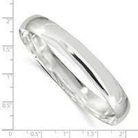 Sterling Silver Polished Solid 9mm Slip-on Bangle Bracelet view 3