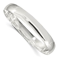 Sterling Silver Polished Solid 9mm Slip-on Bangle Bracelet view 1