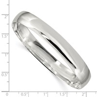 Sterling Silver Polished Solid 9.75mm Slip-on Bangle Bracelet view 3