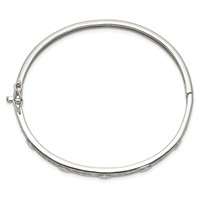 Sterling Silver Rhodium-plated CZ 6mm Hinged Bangle view 2