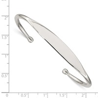 Sterling Silver Polished Cuff Bangle view 3