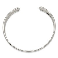 Sterling Silver Polished 15mm Concave Cuff Bangle view 2