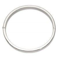 Sterling Silver Polished 9.75mm Flat Hinged Bangle view 2