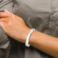Sterling Silver Polished 9.75mm Flat Hinged Bangle view 4
