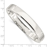 Sterling Silver Polished 9.75mm Flat Hinged Bangle view 3