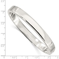 Sterling Silver Polished 8.00mm Flat Hinged Bangle view 3