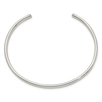 Sterling Silver Polished 4mm Cuff Bangle view 2