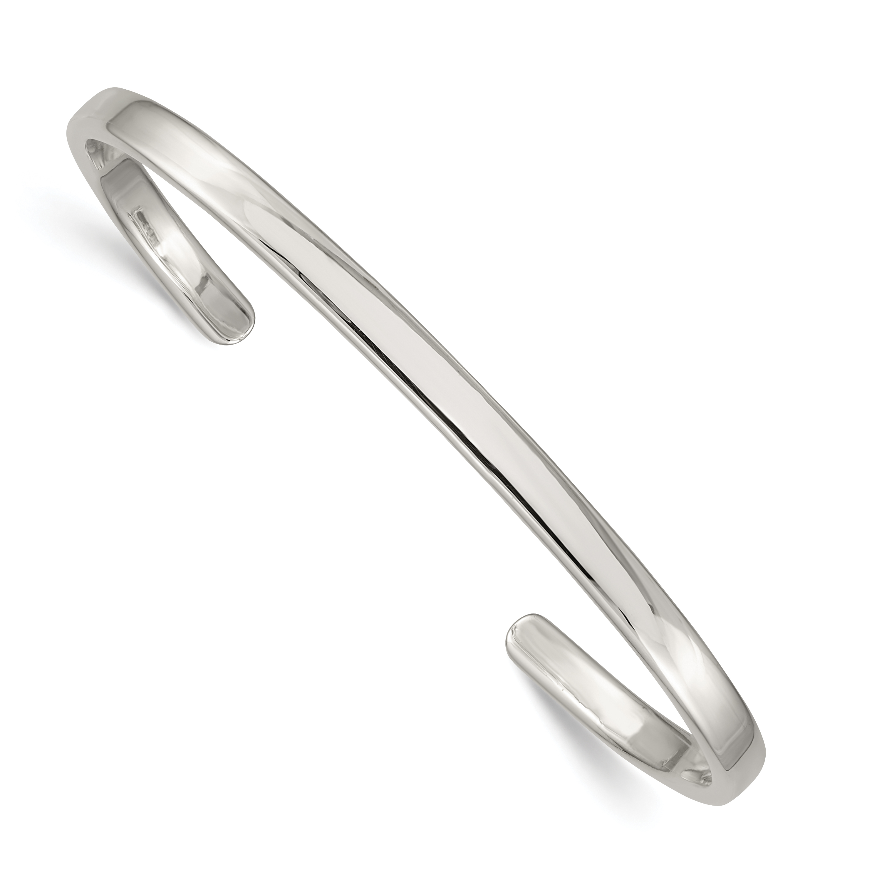 Sterling Silver 4mm Cuff Bangle (QB311)