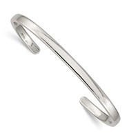Sterling Silver Polished 4mm Cuff Bangle view 1