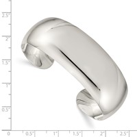 Sterling Silver Polished 21mm Domed Cuff Bangle view 3