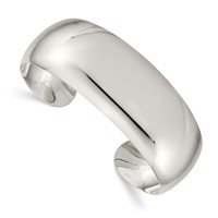 Sterling Silver Polished 21mm Domed Cuff Bangle view 1
