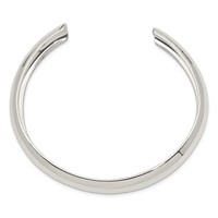 Sterling Silver Polished 9mm Domed Cuff Bangle view 2
