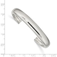 Sterling Silver Polished 9mm Domed Cuff Bangle view 3
