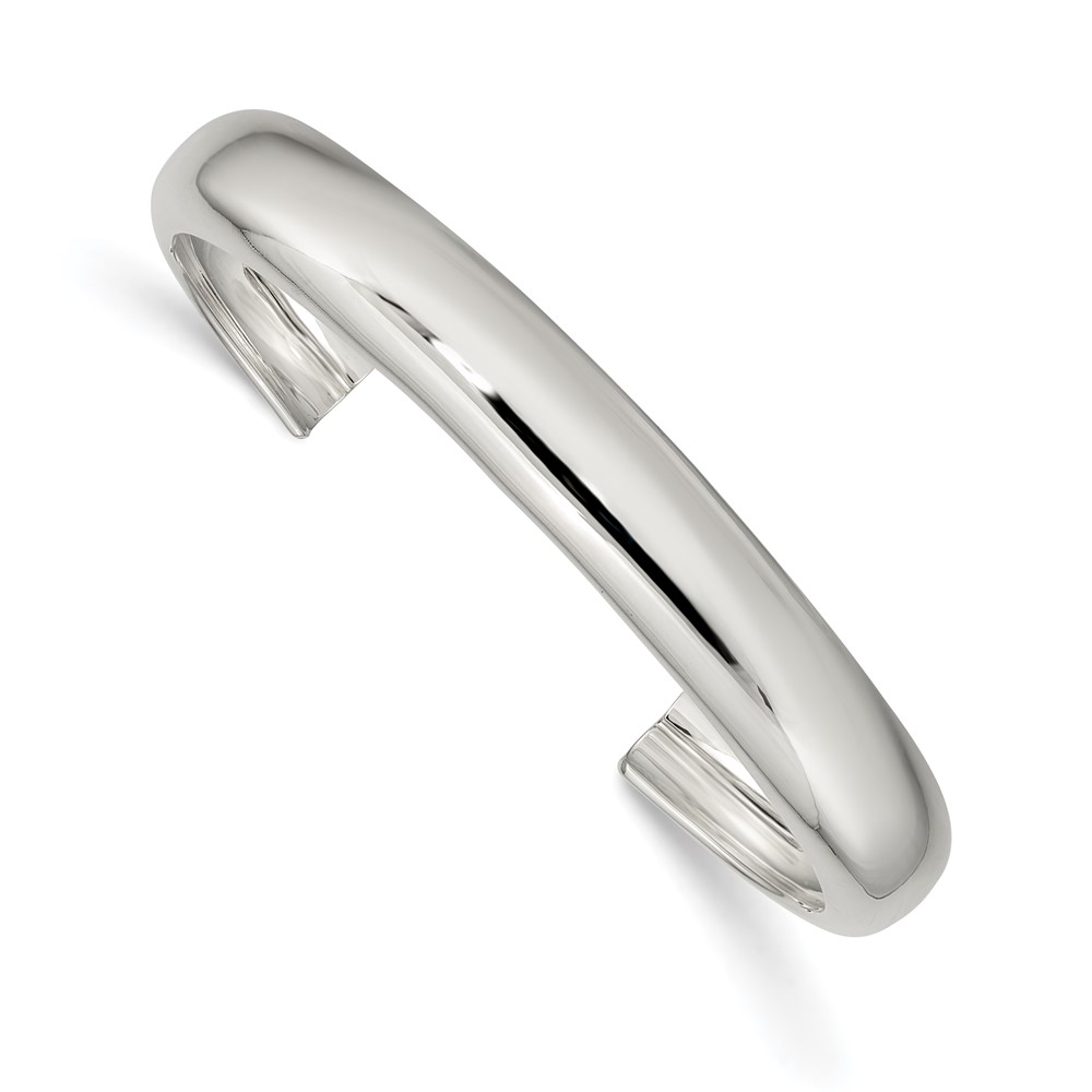 Sterling Silver Polished 9mm Domed Cuff Bangle