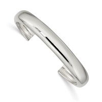 Sterling Silver Polished 9mm Domed Cuff Bangle view 1