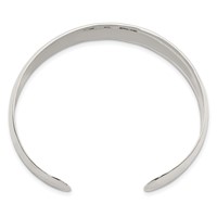 Sterling Silver Polished 13.5mm Domed Hammered Cuff Bangle view 2