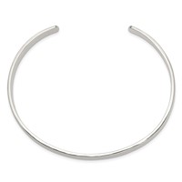 Sterling Silver Polished 5mm Concave Cuff Bangle view 2