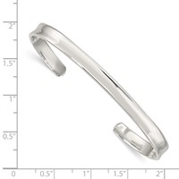 Sterling Silver Polished 5mm Concave Cuff Bangle view 3