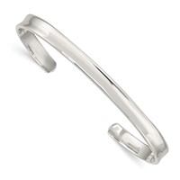 Sterling Silver Polished 5mm Concave Cuff Bangle view 1