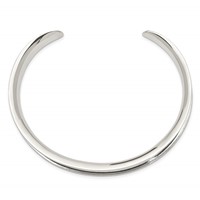 Sterling Silver Polished 8.5mm Concave Cuff Bangle view 2
